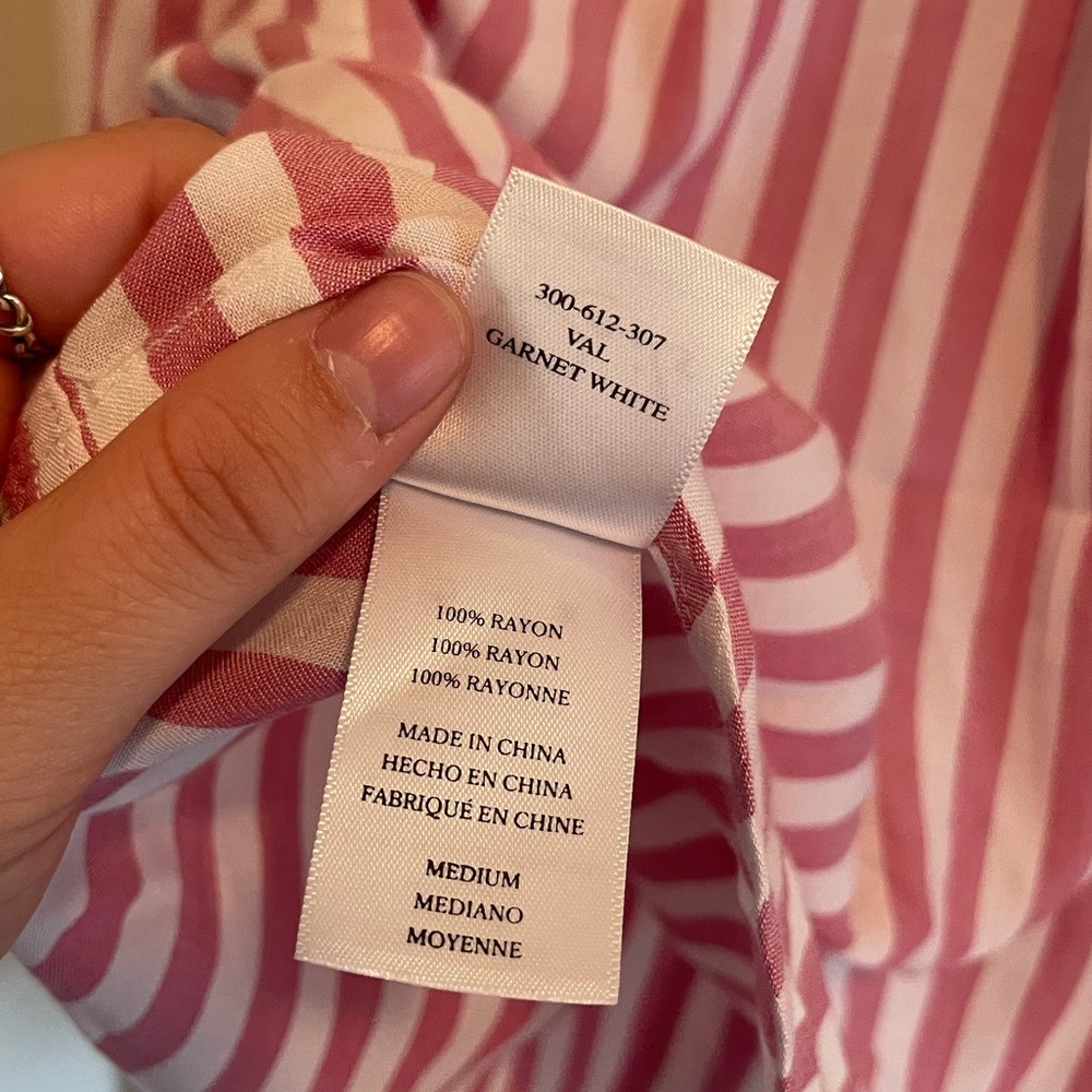 Rails Val Garnet White And Pink Button Down - image 8